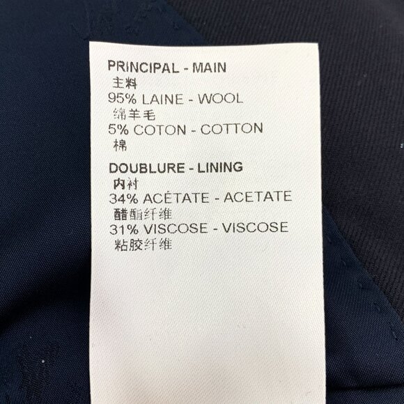 Louis Vuitton Dark Blue Logo Jacquard Wool-Cotton Jacket XS Size W/ Zipper & Lap - Picture 7 of 8